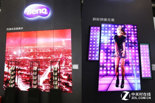 没有三星的日子 2016年InfoComm展并未变乏味(图4) 明基展台:沉浸式店面展示演示区以及异形拼接方案