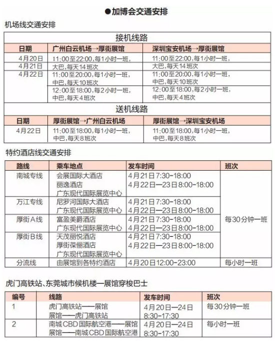 加博会交通安排